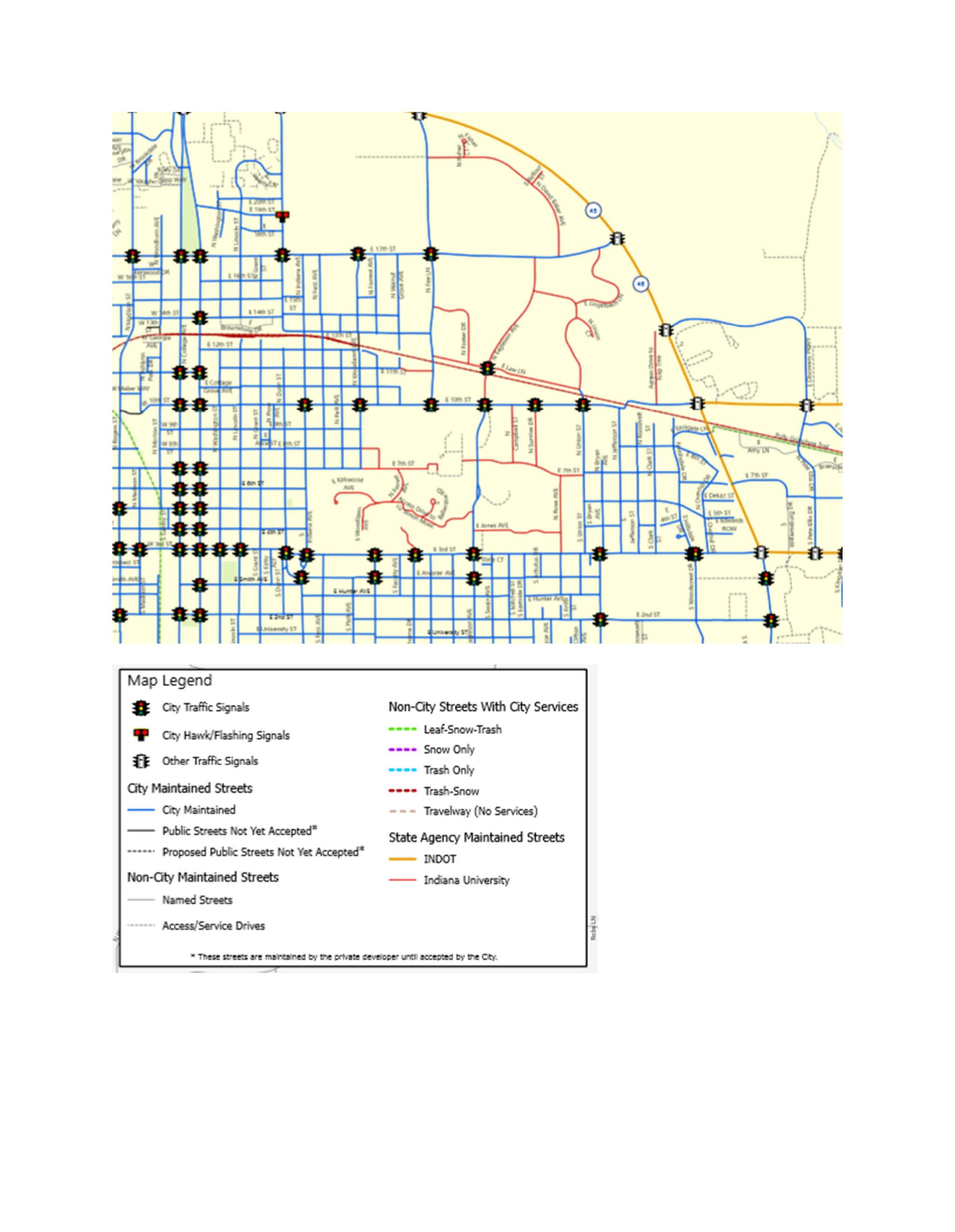 Map of campus streets where golf carts can be driven